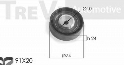 TREVI AUTOMOTIVE kd1163 -  Комплект ремня ГРМ
